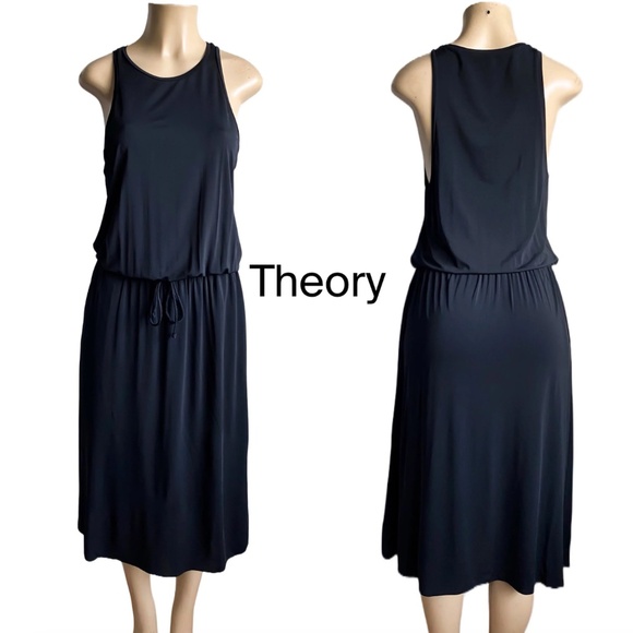 Theory‎ Scoop AH DR Black Sleeveless Dress Lightweight Size Large - Picture 1 of 8
